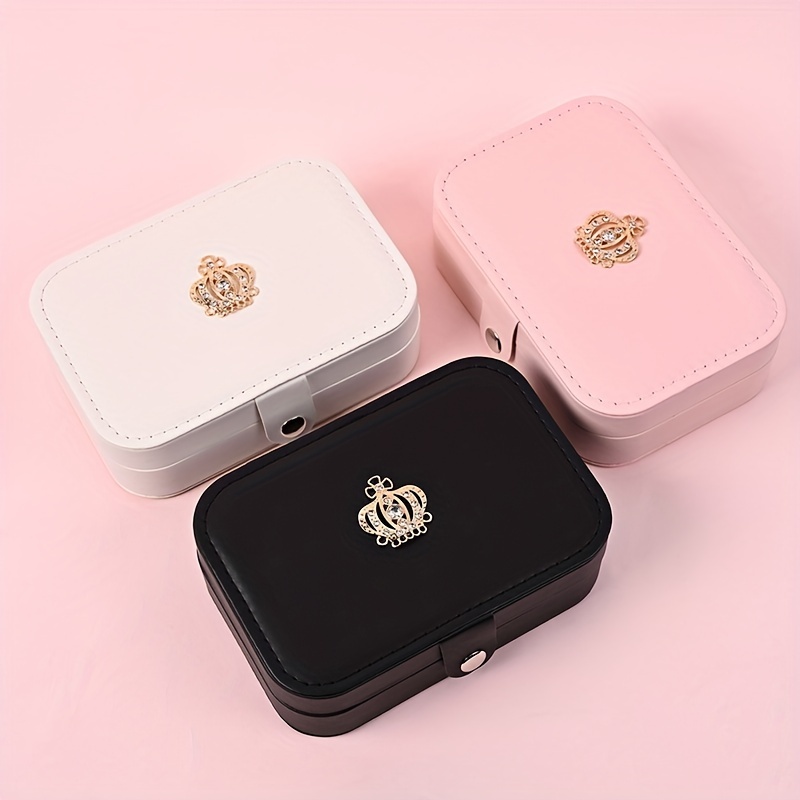 Crown Jewelry Box Portable Storage Container